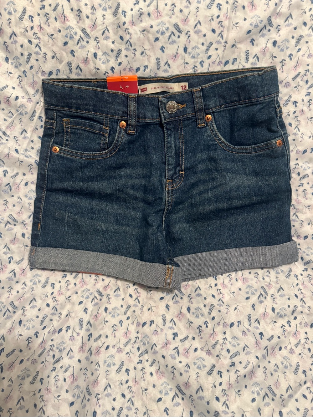 Levi's Indigo Rolled Cuff Kids Denim Shorts